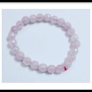 Rose quartz (diamond cut) bracelet